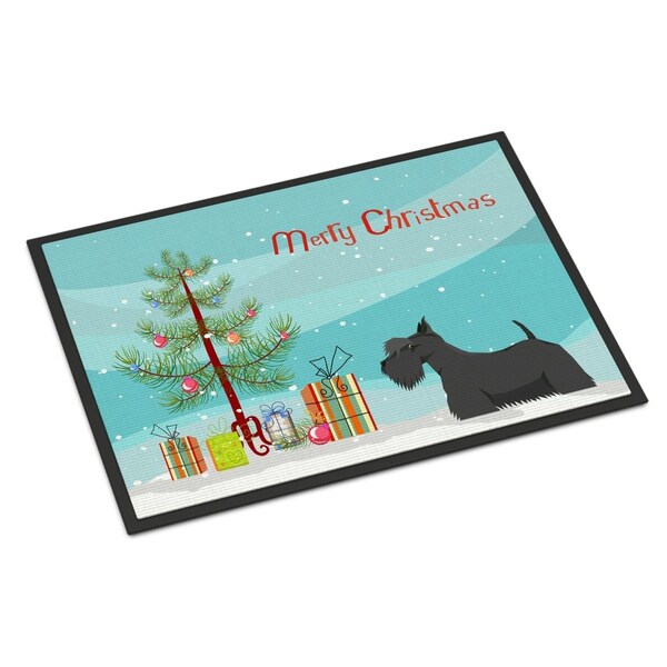 Carolines Treasures Carolines Treasures CK3560JMAT 24 x 36 in. Scottish Terrier Christmas Tree Indoor or Outdoor Mat CK3560JMAT - main